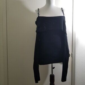 White House Black Market Brand Off the shoulder black sweater, size M